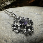 Dolina Amethyst Scottish Thistle Necklace in Sterling Silver Pendant La Vie Bien Dolina Amethyst Scottish Thistle Necklace in Sterling Silver