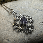Dolina Amethyst Scottish Thistle Necklace in Sterling Silver Pendant La Vie Bien Dolina Amethyst Scottish Thistle Necklace in Sterling Silver