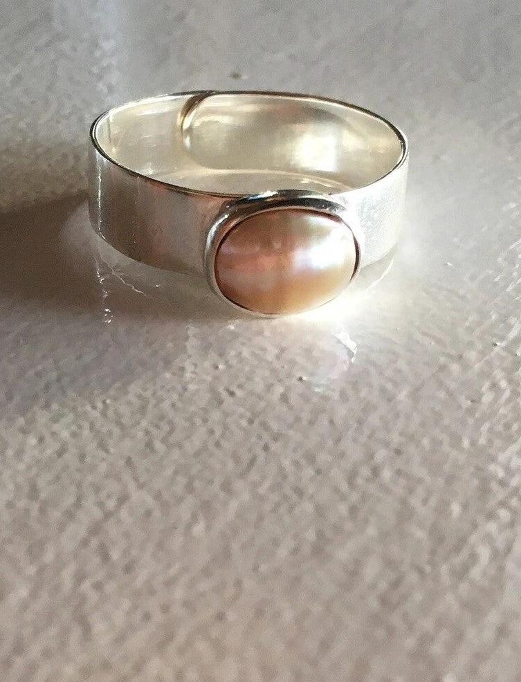 Dolores Freshwater Pearl Sterling Ring by Fair Anita