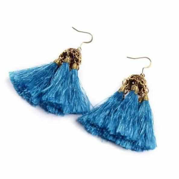 Dome Tassel Earrings - Thailand Jewelry La Vie Bien Dome Tassel Earrings - Thailand