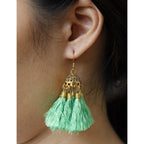 Dome Tassel Earrings - Thailand Jewelry La Vie Bien Dome Tassel Earrings - Thailand