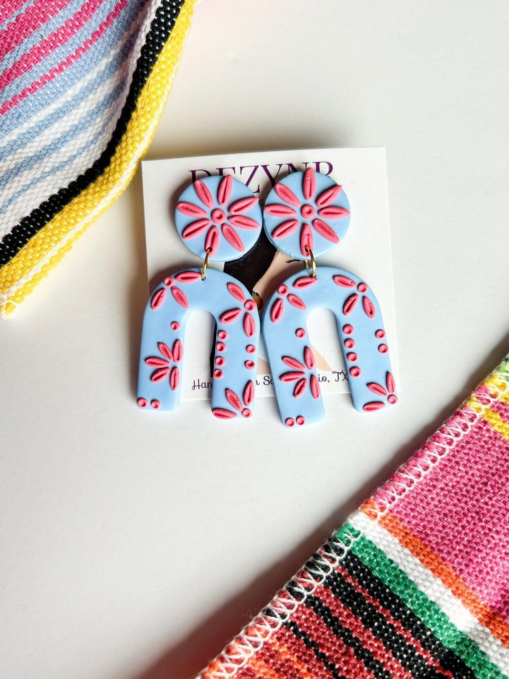 Dominica - Blue/pink Earrings La Vie Bien Dominica - Blue/pink