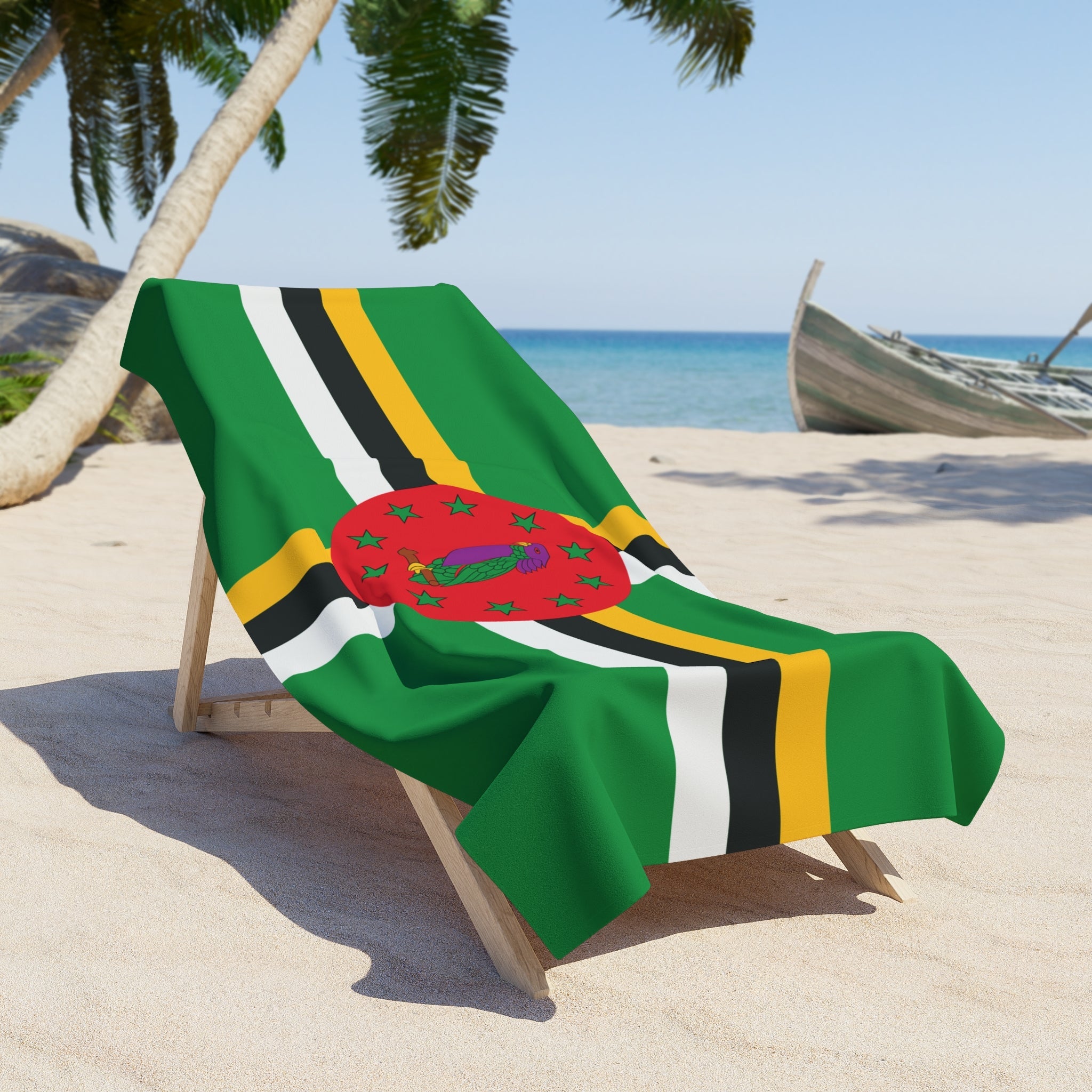 Dominica Flag Beach Towel Beach Towel (Generic Brand) La Vie Bien Dominica Flag Beach Towel