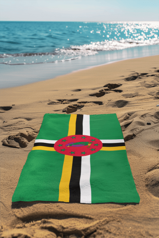 Dominica Flag Beach Towel Beach Towel (Generic Brand) La Vie Bien Dominica Flag Beach Towel