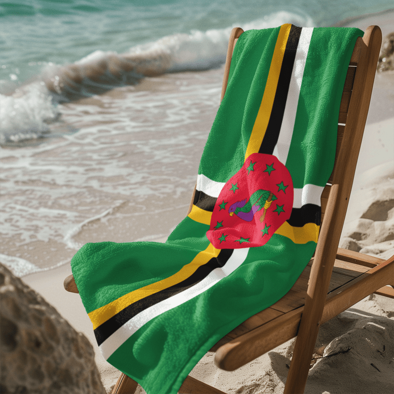 Dominica Flag Beach Towel Beach Towel (Generic Brand) La Vie Bien Dominica Flag Beach Towel