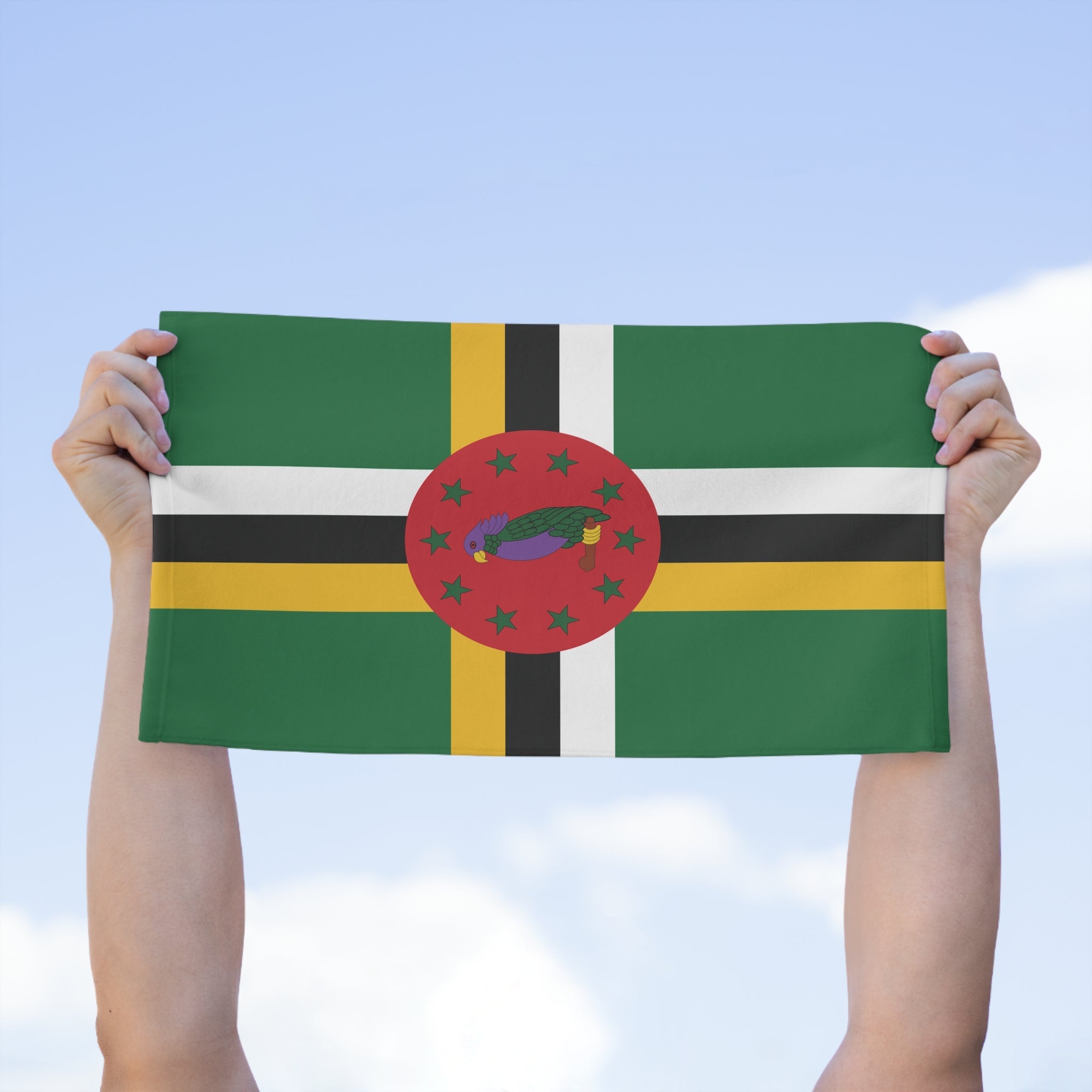 Dominica Flag Rally Towel Rally Towel La Vie Bien Dominica Flag Rally Towel