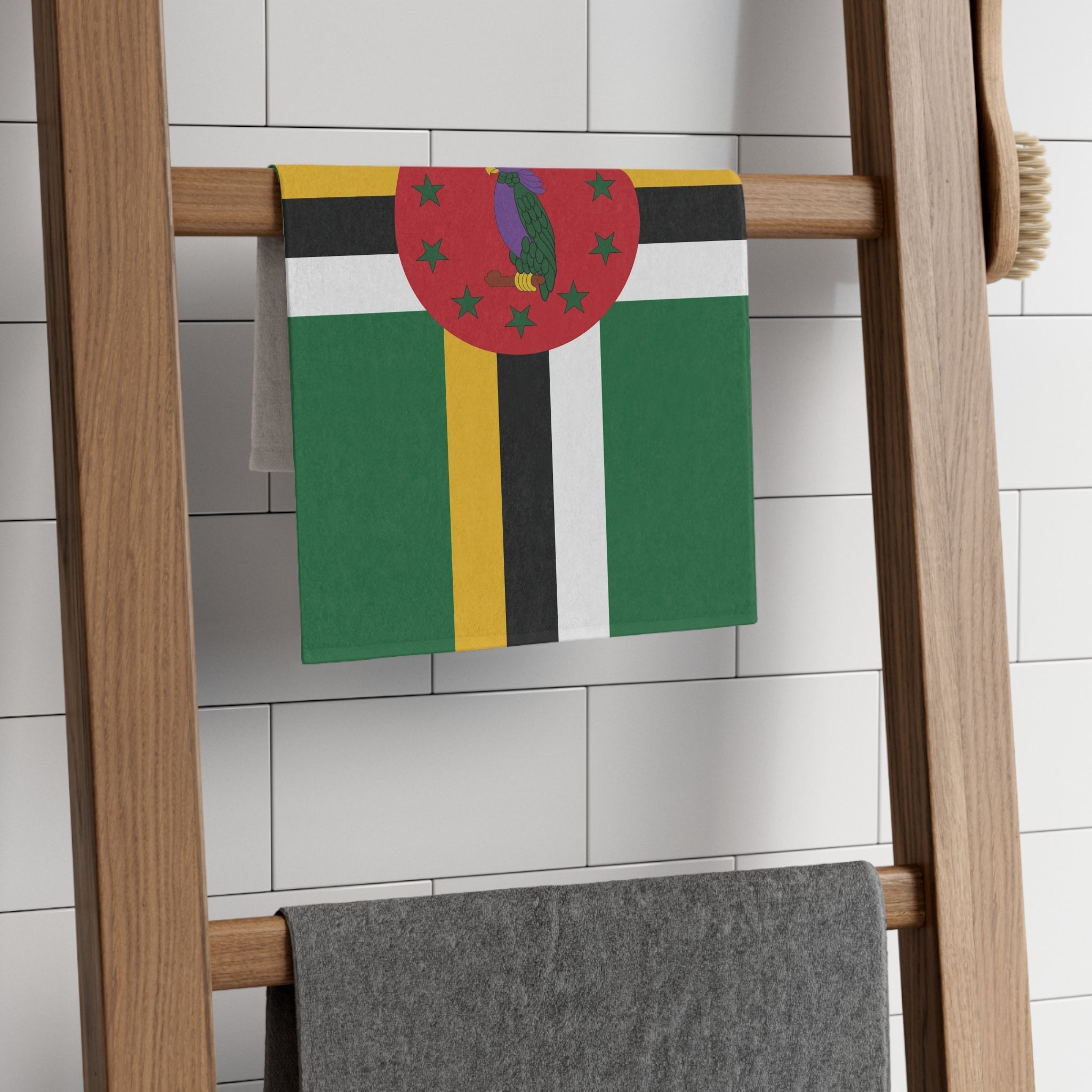 Dominica Flag Rally Towel Rally Towel La Vie Bien Dominica Flag Rally Towel