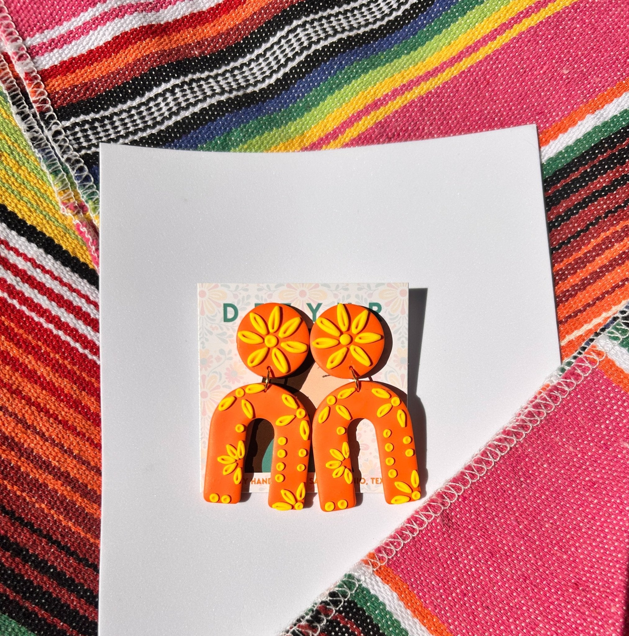 Dominica - Orange/yellow Earrings La Vie Bien Dominica - Orange/yellow