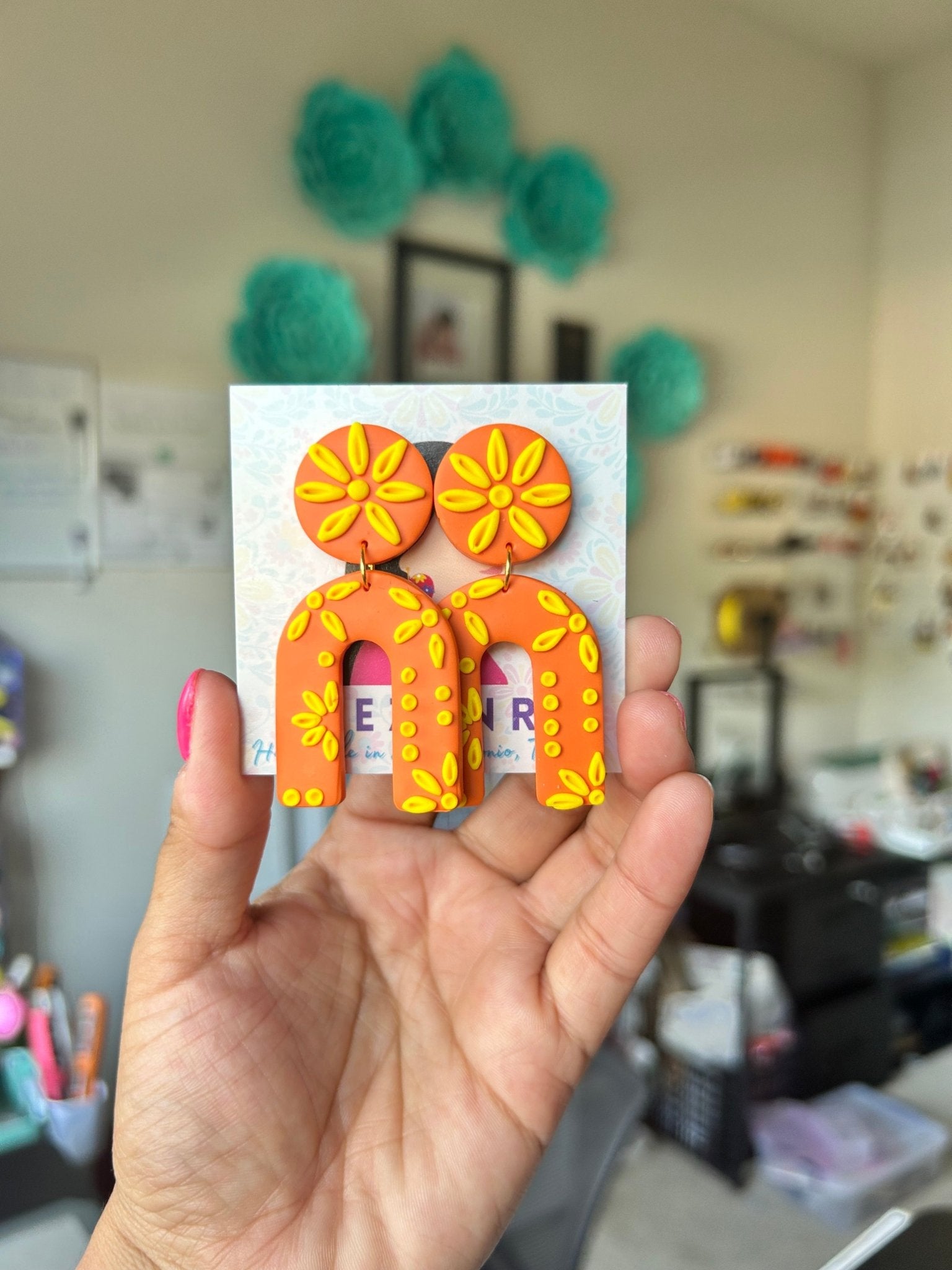 Dominica - Orange/yellow Earrings La Vie Bien Dominica - Orange/yellow