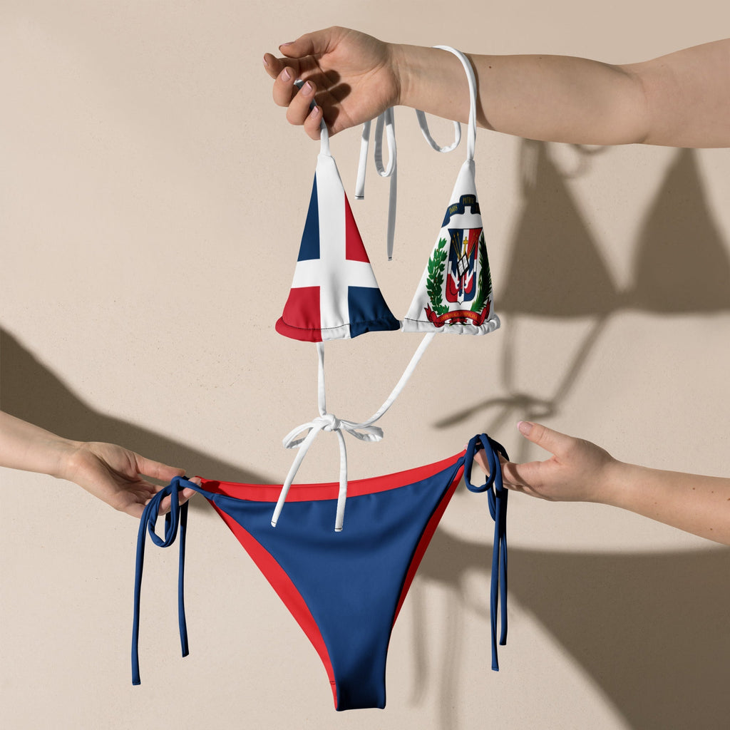 Dominican Republic Flag All Over Print Recycled String Bikini All - Over Print Recycled String Bikini La Vie Bien Dominican Republic Flag All Over Print Recycled String Bikini