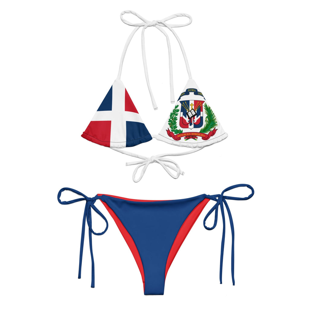 Dominican Republic Flag All Over Print Recycled String Bikini All - Over Print Recycled String Bikini La Vie Bien Dominican Republic Flag All Over Print Recycled String Bikini