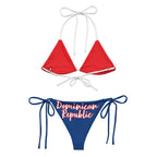 Dominican Republic Flag All Over Print Recycled String Bikini All - Over Print Recycled String Bikini La Vie Bien Dominican Republic Flag All Over Print Recycled String Bikini