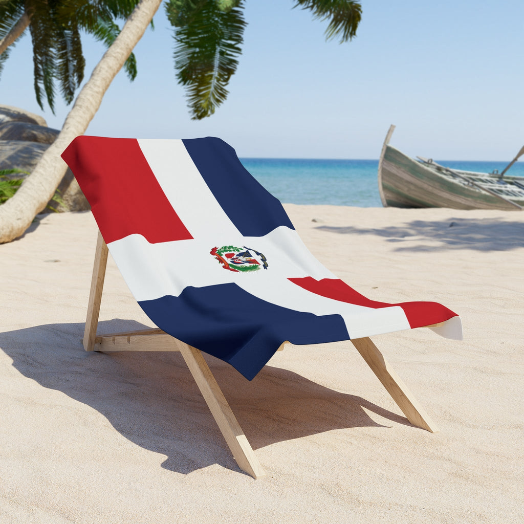 Dominican Republic Flag Beach Towel Beach Towel (Generic Brand) La Vie Bien Dominican Republic Flag Beach Towel