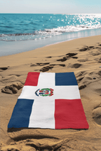 Dominican Republic Flag Beach Towel Beach Towel (Generic Brand) La Vie Bien Dominican Republic Flag Beach Towel