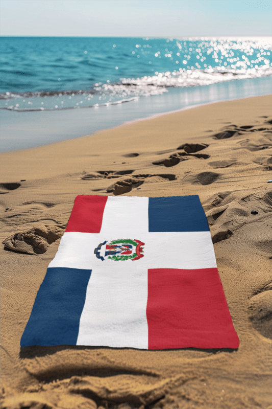 Dominican Republic Flag Beach Towel Beach Towel (Generic Brand) La Vie Bien Dominican Republic Flag Beach Towel