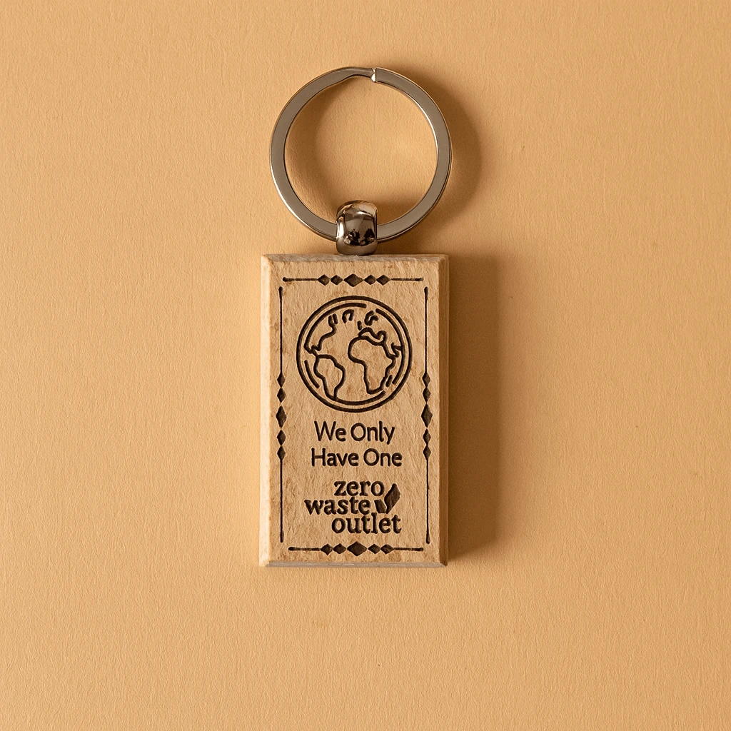 "Don't Forget Reusable Bags" Wooden Keychain by Zero Waste Outlet