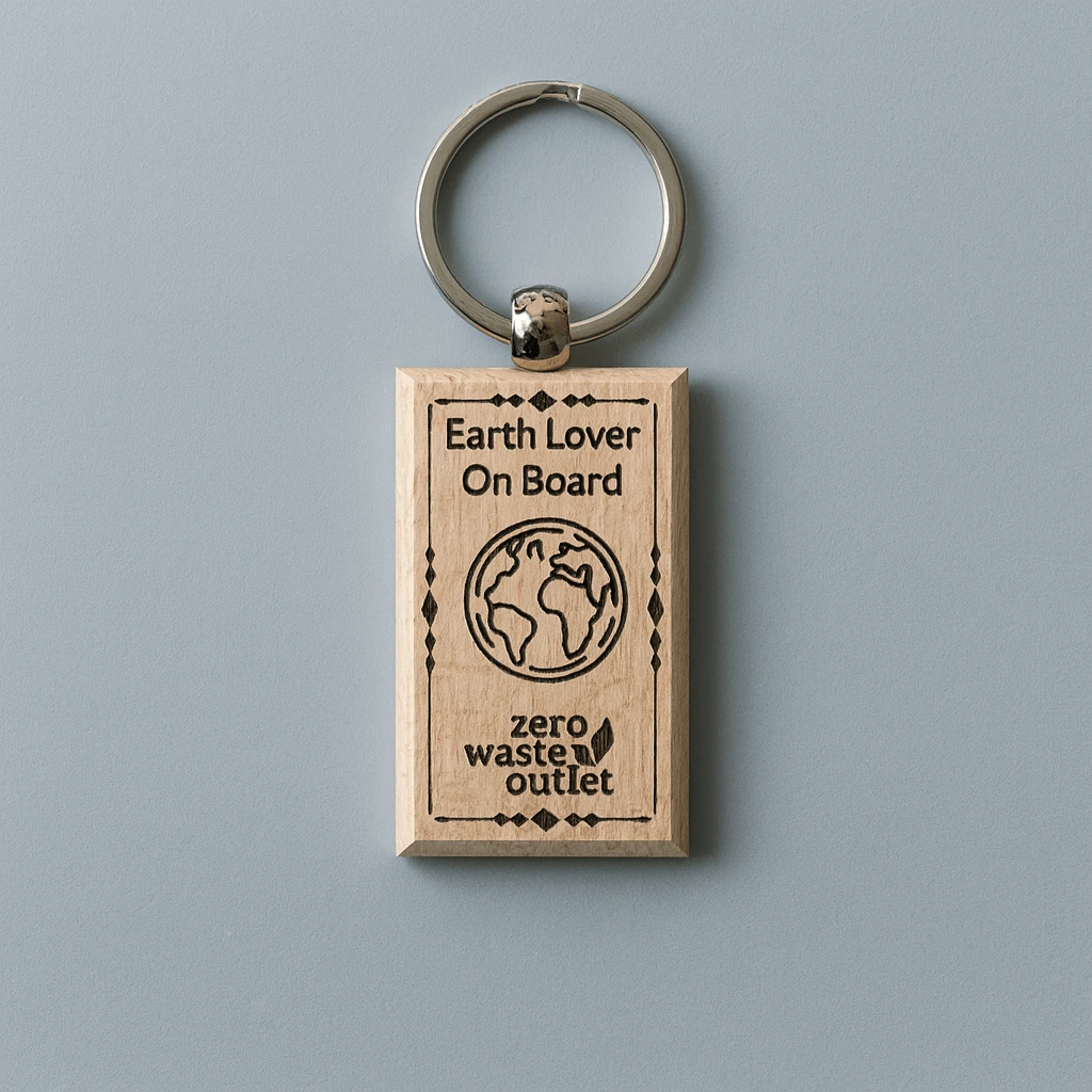 "Don't Forget Reusable Bags" Wooden Keychain by Zero Waste Outlet