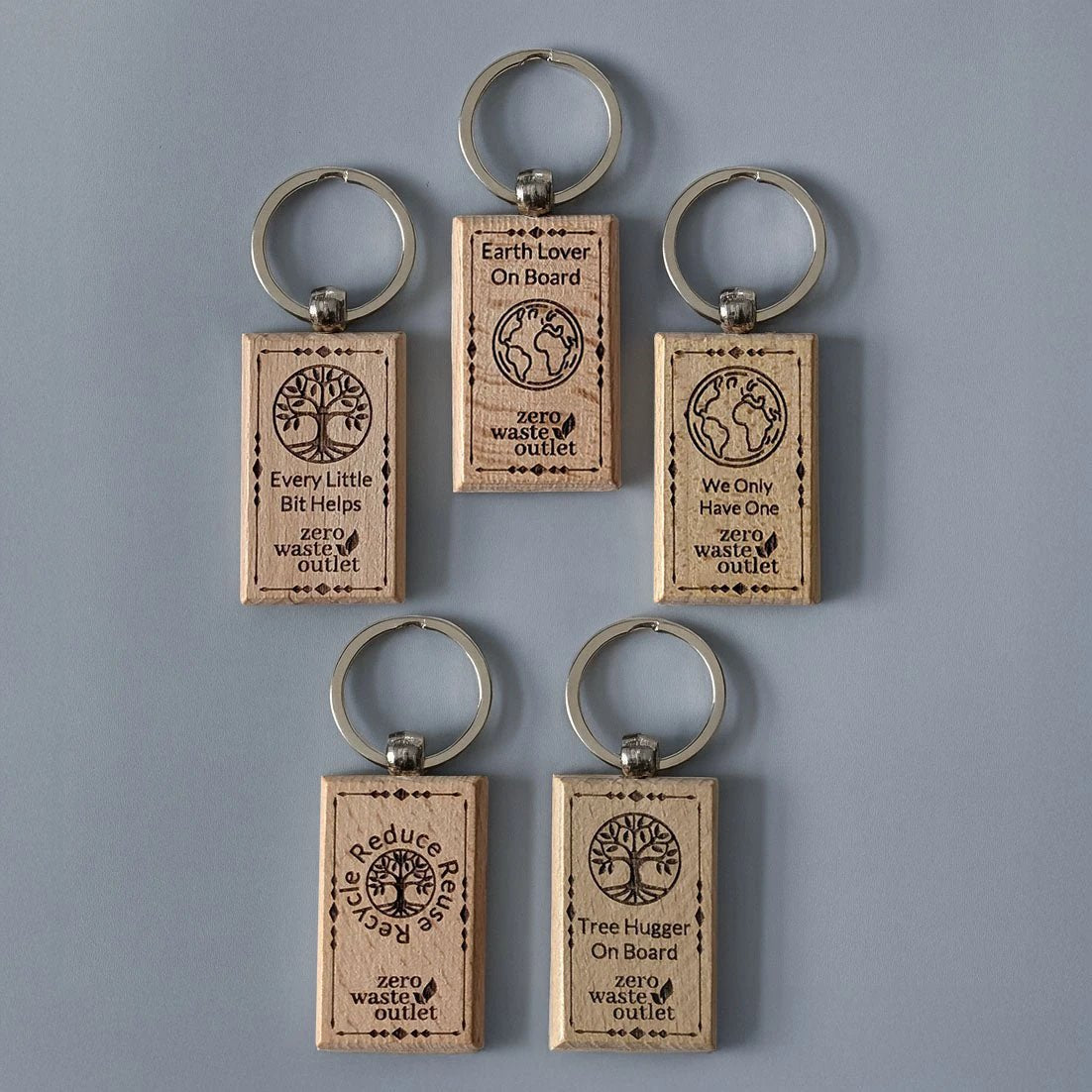 "Don't Forget Reusable Bags" Wooden Keychain by Zero Waste Outlet