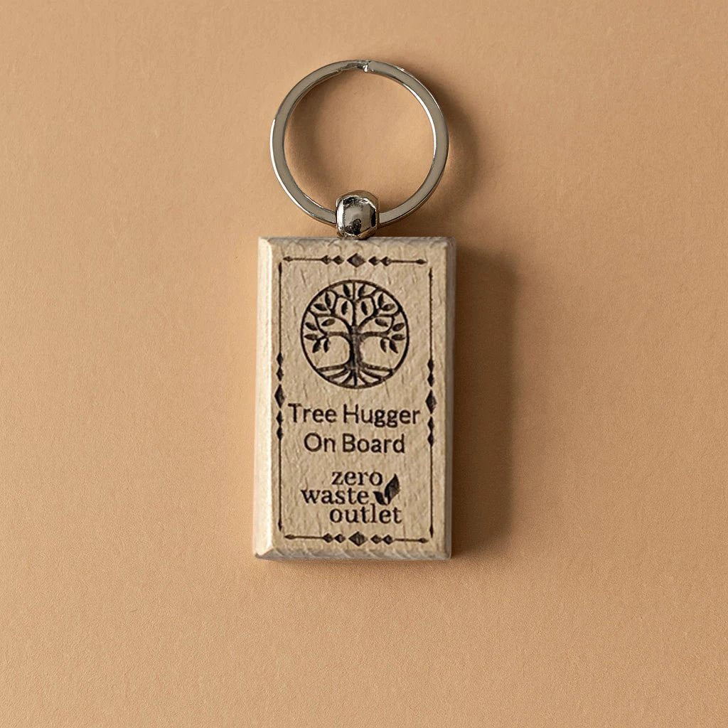 "Don't Forget Reusable Bags" Wooden Keychain by Zero Waste Outlet