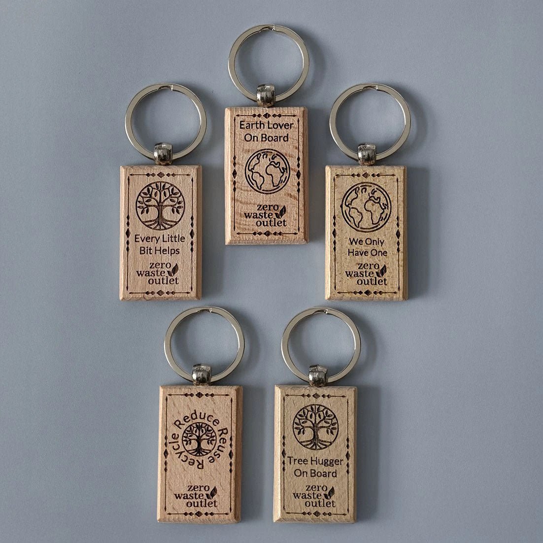 "Don't Forget Reusable Bags" Wooden Keychain by Zero Waste Outlet