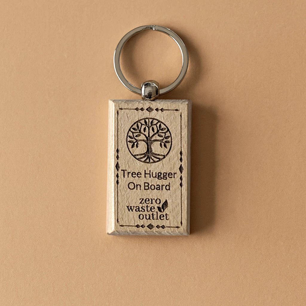 "Don't Forget Reusable Bags" Wooden Keychain by Zero Waste Outlet