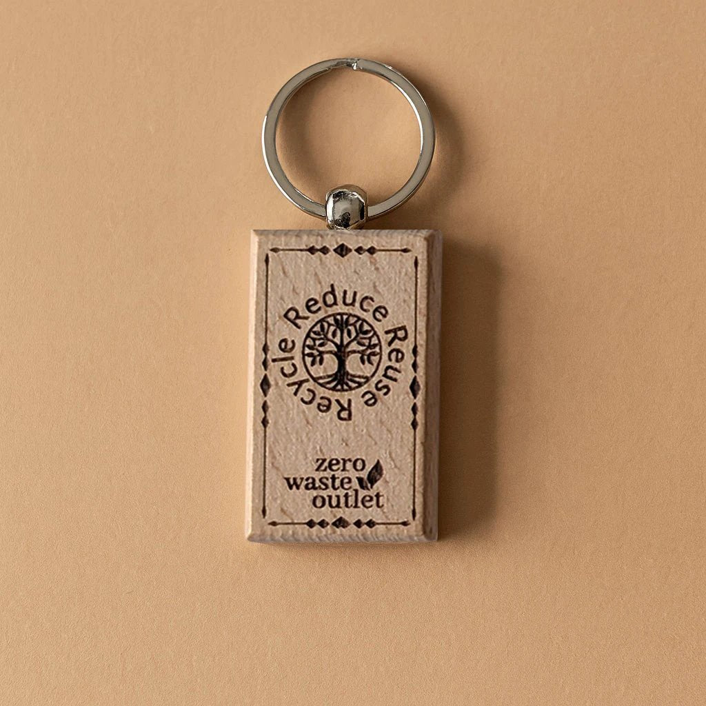 "Don't Forget Reusable Bags" Wooden Keychain by Zero Waste Outlet