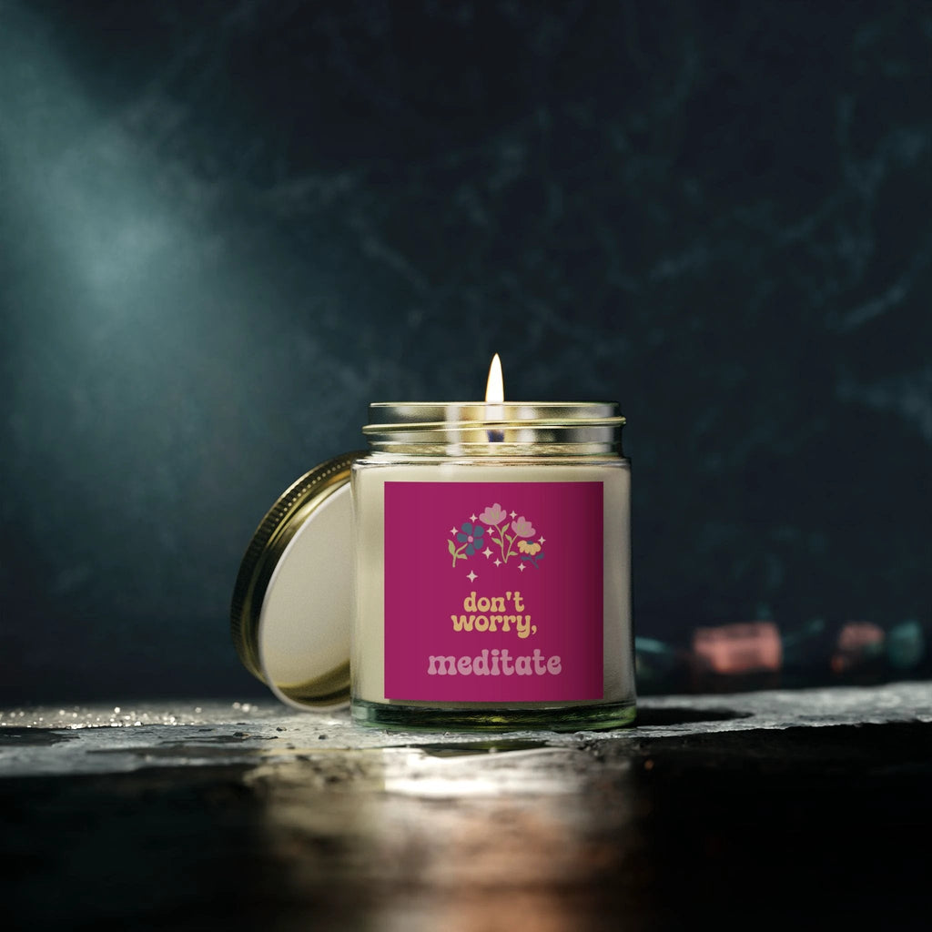 Don't worry, meditate Candle by Printify