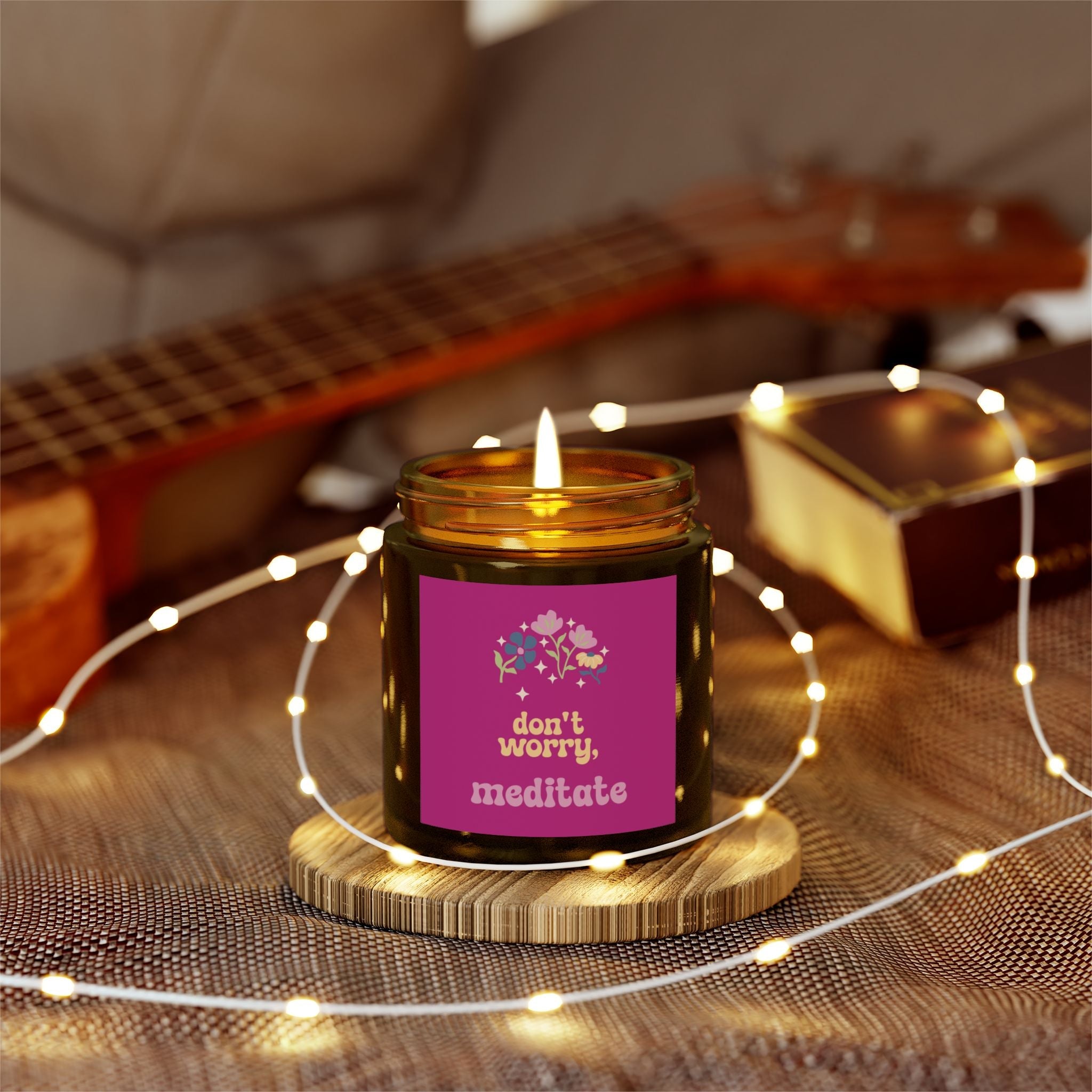 Don't worry, meditate Candle