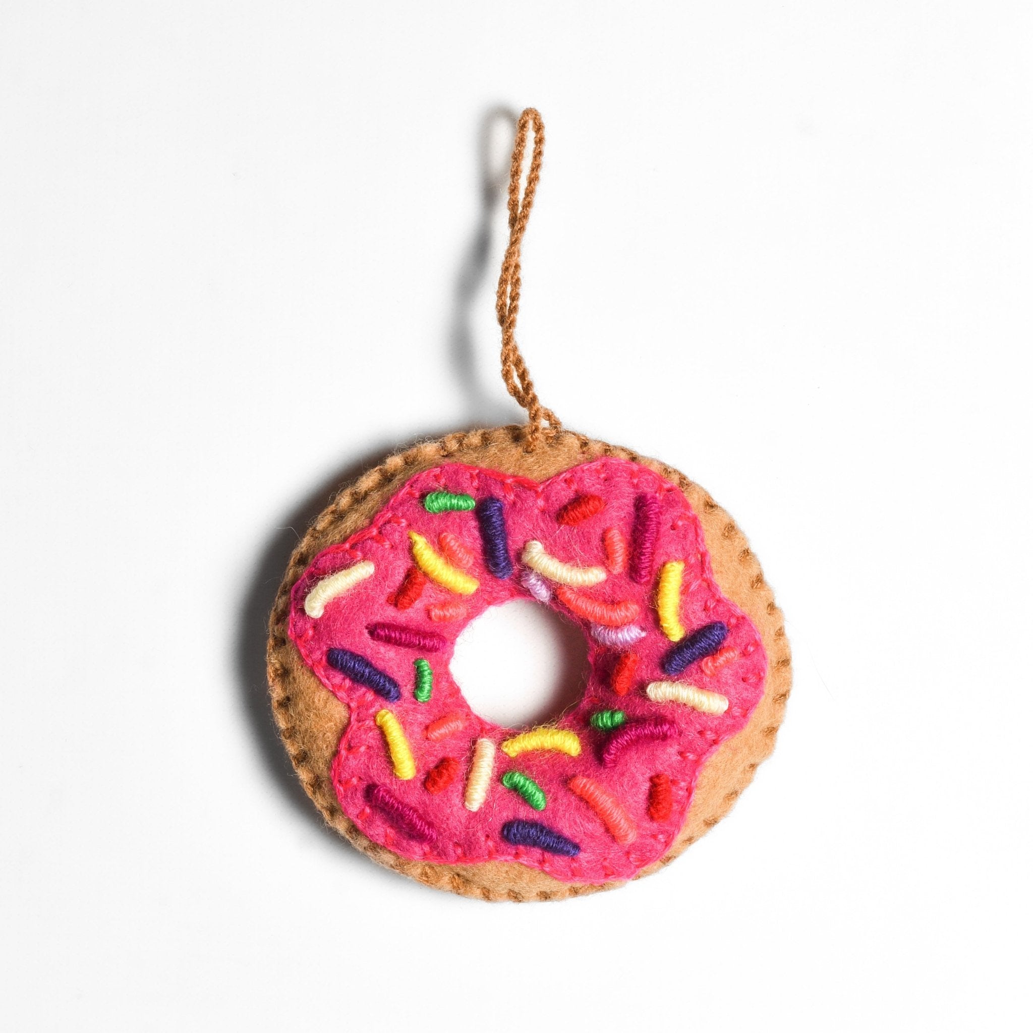Donut Felt Embroidered Handmade Ornament - Mexico Decor La Vie Bien Donut Felt Embroidered Handmade Ornament - Mexico