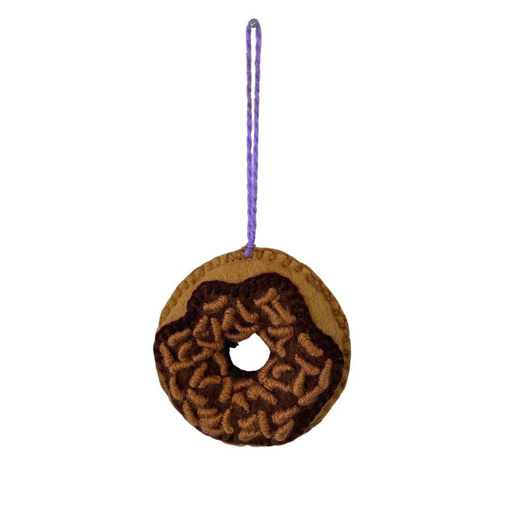 Donut Felt Embroidered Handmade Ornament - Mexico Decor La Vie Bien Donut Felt Embroidered Handmade Ornament - Mexico