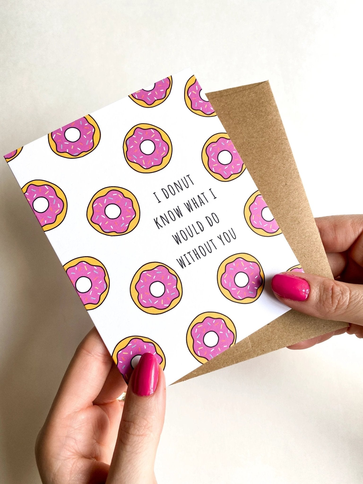 Donut Funny Valentines Card, Anniversary Card, Unique Just Because Card Card by Five Dot Post