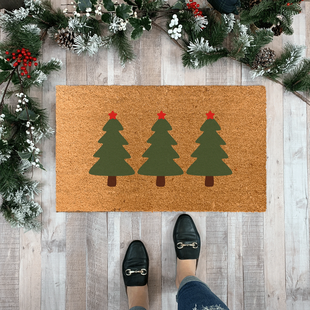 Christmas Trees Doormat by Nickel Designs Custom Doormats