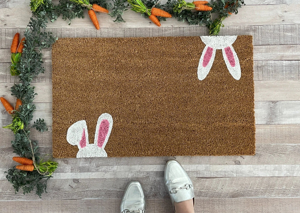 Easter Bunny Ears Doormat by Nickel Designs Custom Doormats