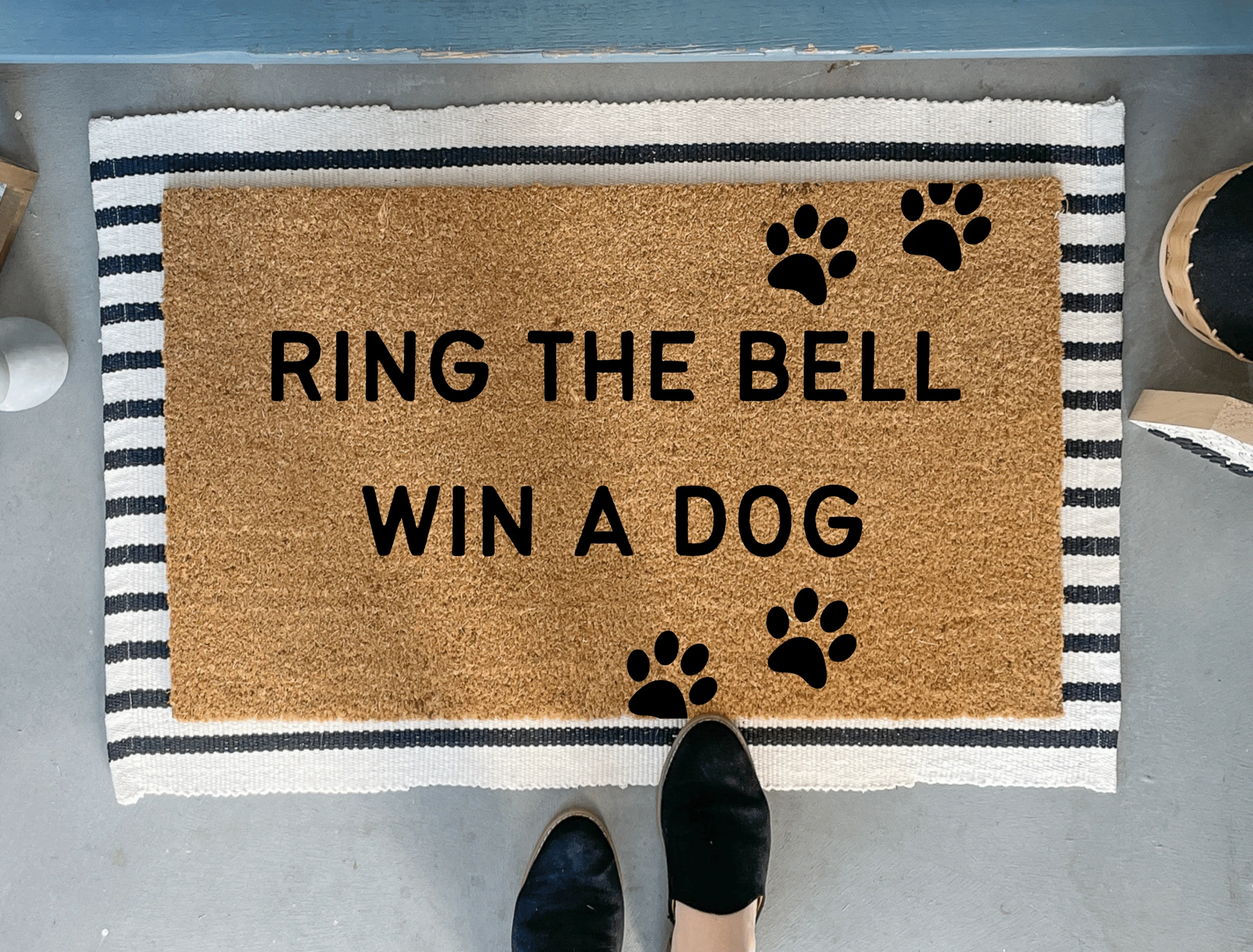 Funny Dog Themed Doormat by Nickel Designs Custom Doormats