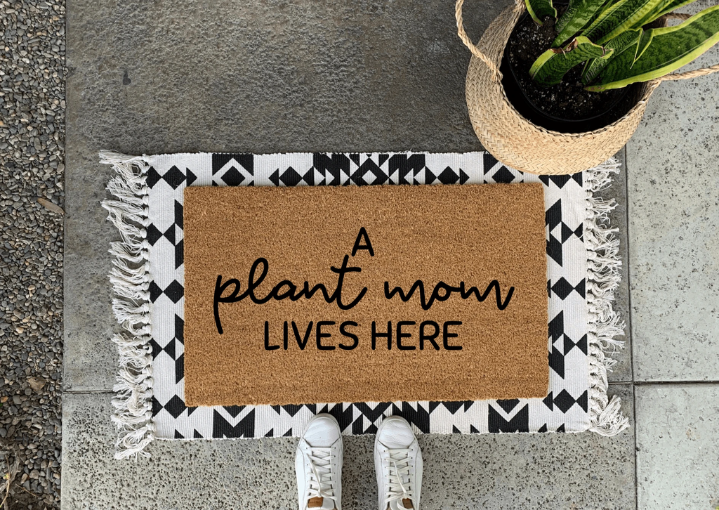 Funny Plant Mom Doormat by Nickel Designs Custom Doormats