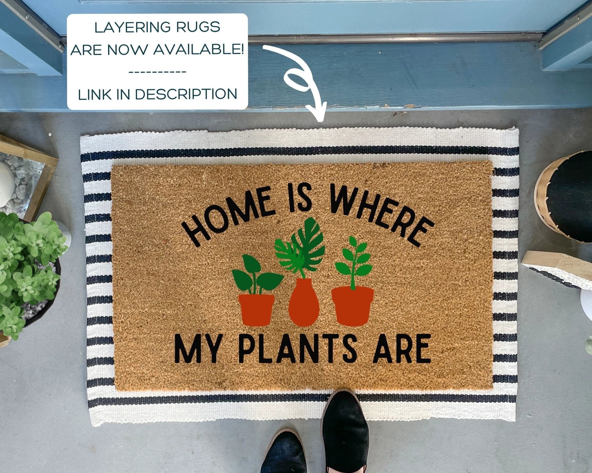 Home Is Where My Plants Are Funny Doormat by Nickel Designs Custom Doormats
