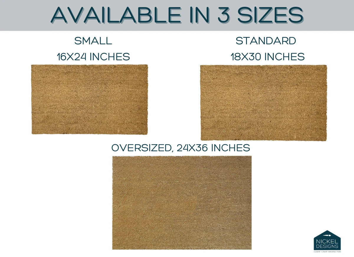 Peace and Joy Christmas Doormat, Natural Coir by Nickel Designs Custom Doormats