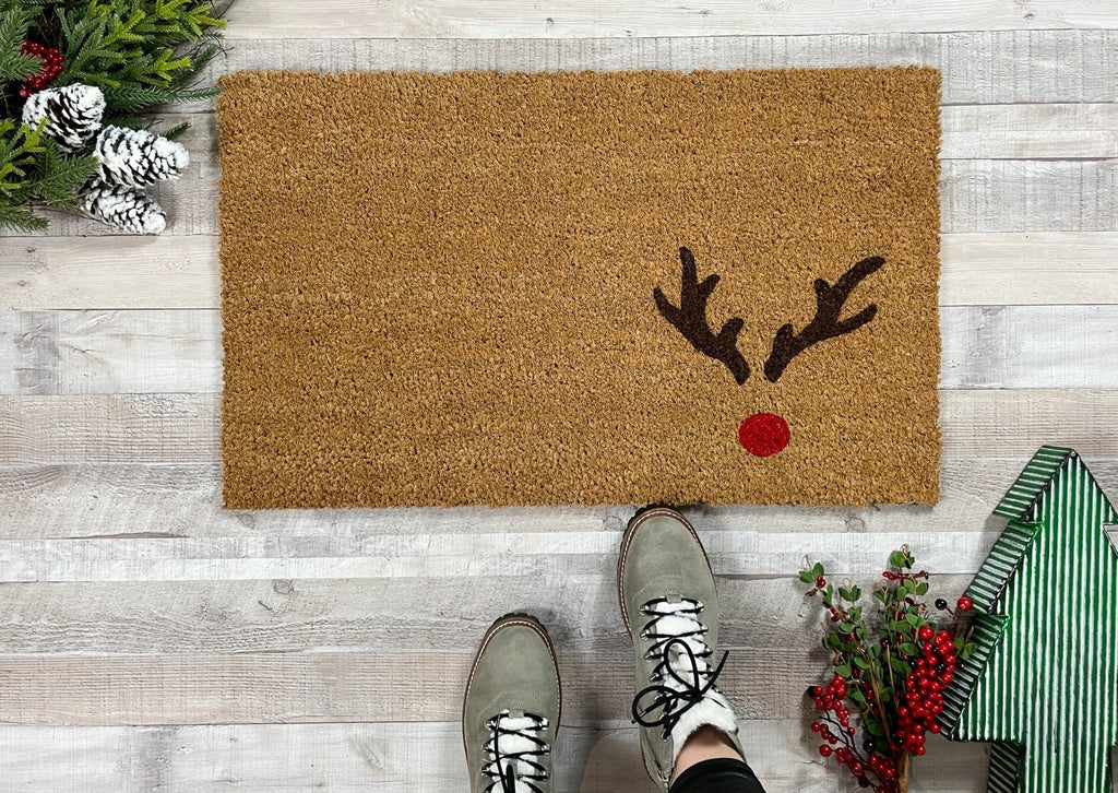 Reindeer Christmas Doormat by Nickel Designs Custom Doormats