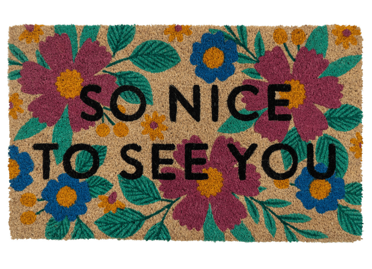 SALE - So Nice to See You Floral Doormat