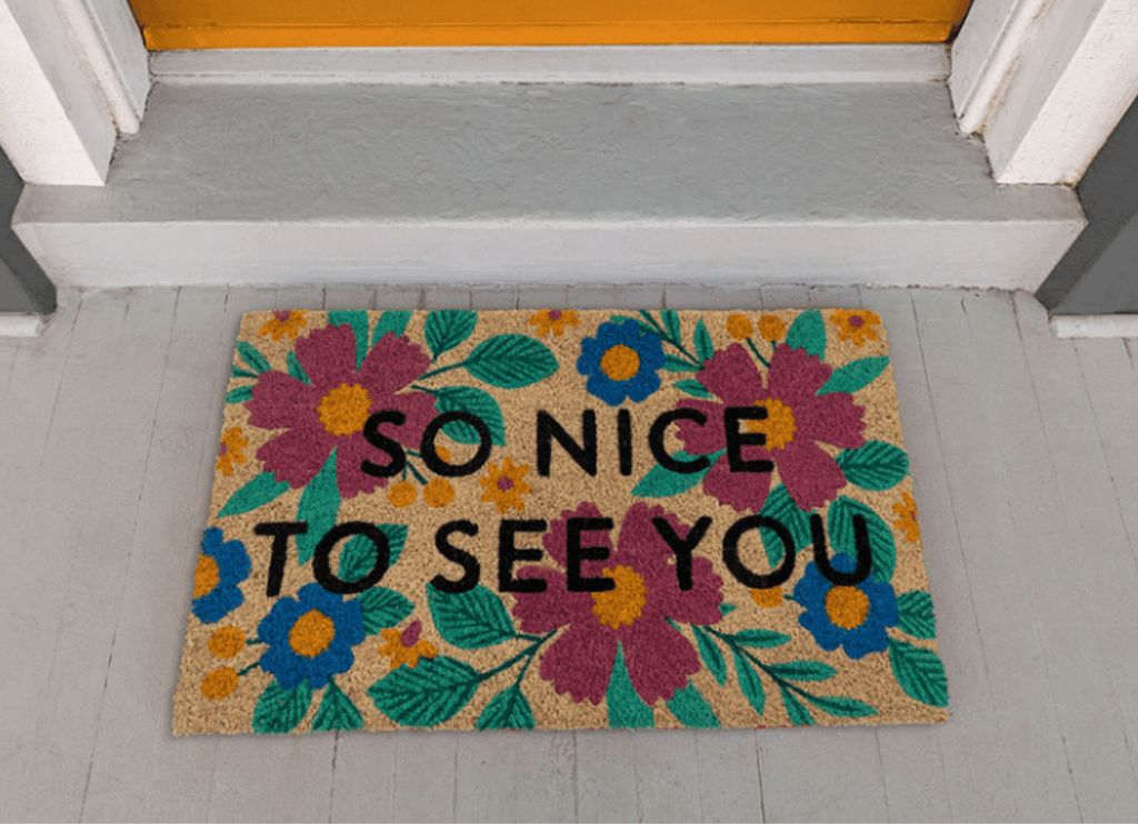 SALE - So Nice to See You Floral Doormat