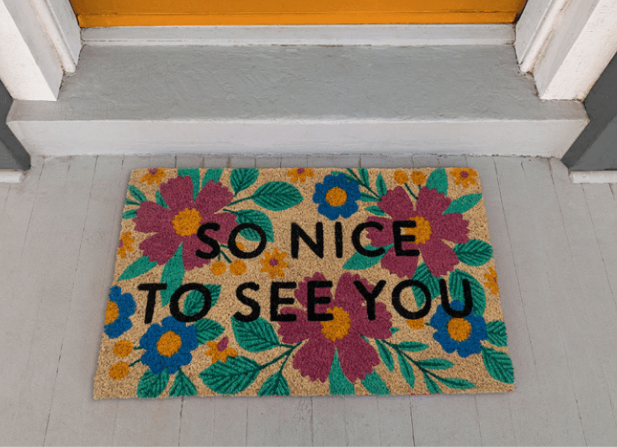 SALE - So Nice to See You Floral Doormat