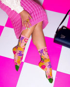 Dopamine Cats Sheer Crew Sock by Sock Candy