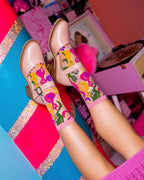 Dopamine Cats Sheer Crew Sock by Sock Candy