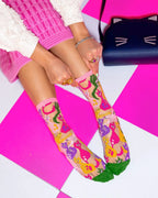 Dopamine Cats Sheer Crew Sock by Sock Candy