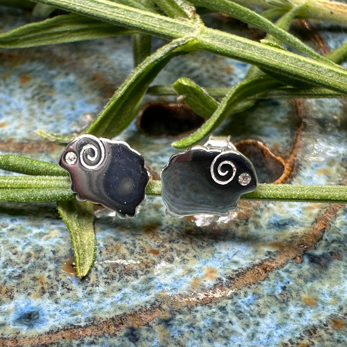 Dorset Sheep Post Earrings in Sterling Silver Post Earrings La Vie Bien Dorset Sheep Post Earrings in Sterling Silver