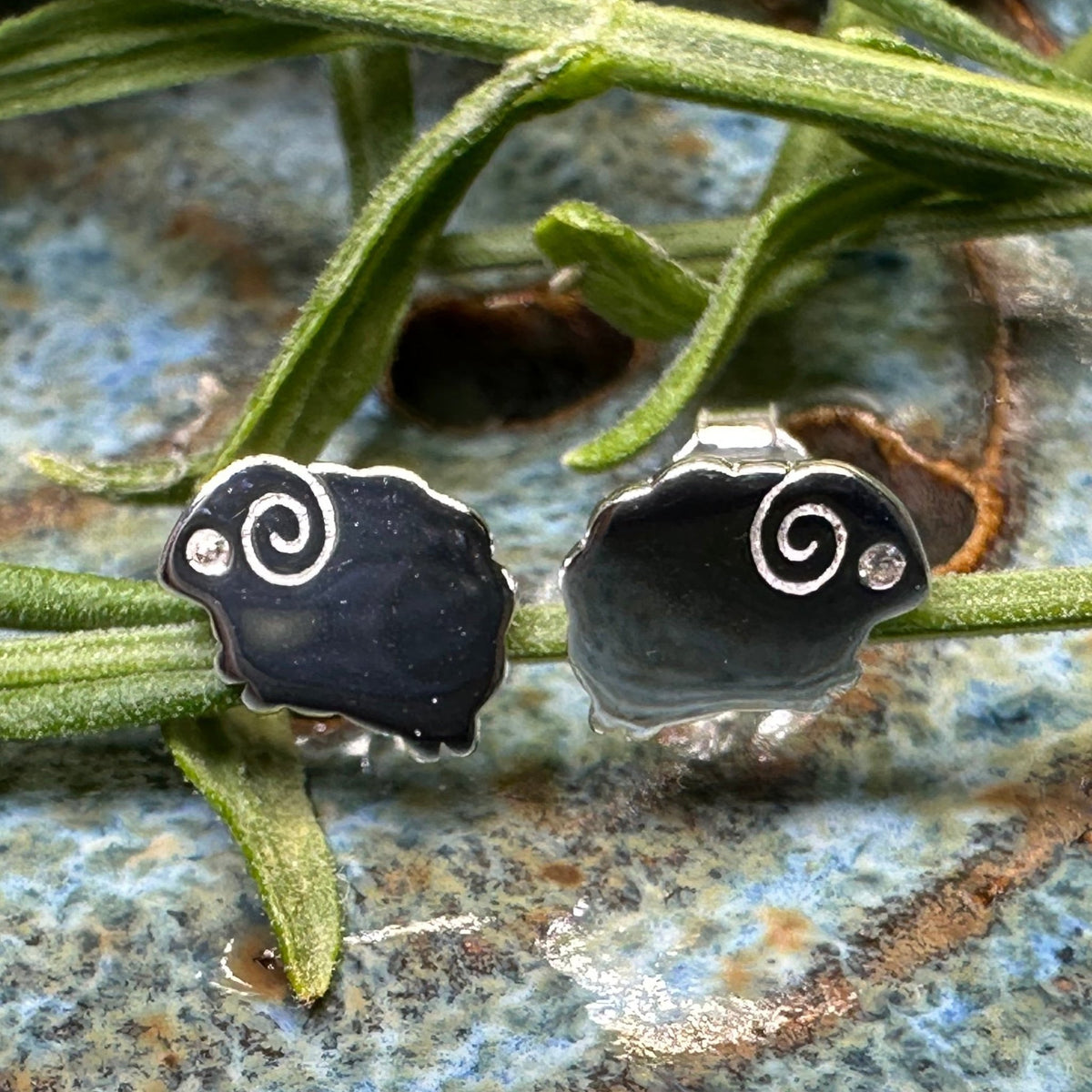 Dorset Sheep Post Earrings in Sterling Silver Post Earrings La Vie Bien Dorset Sheep Post Earrings in Sterling Silver