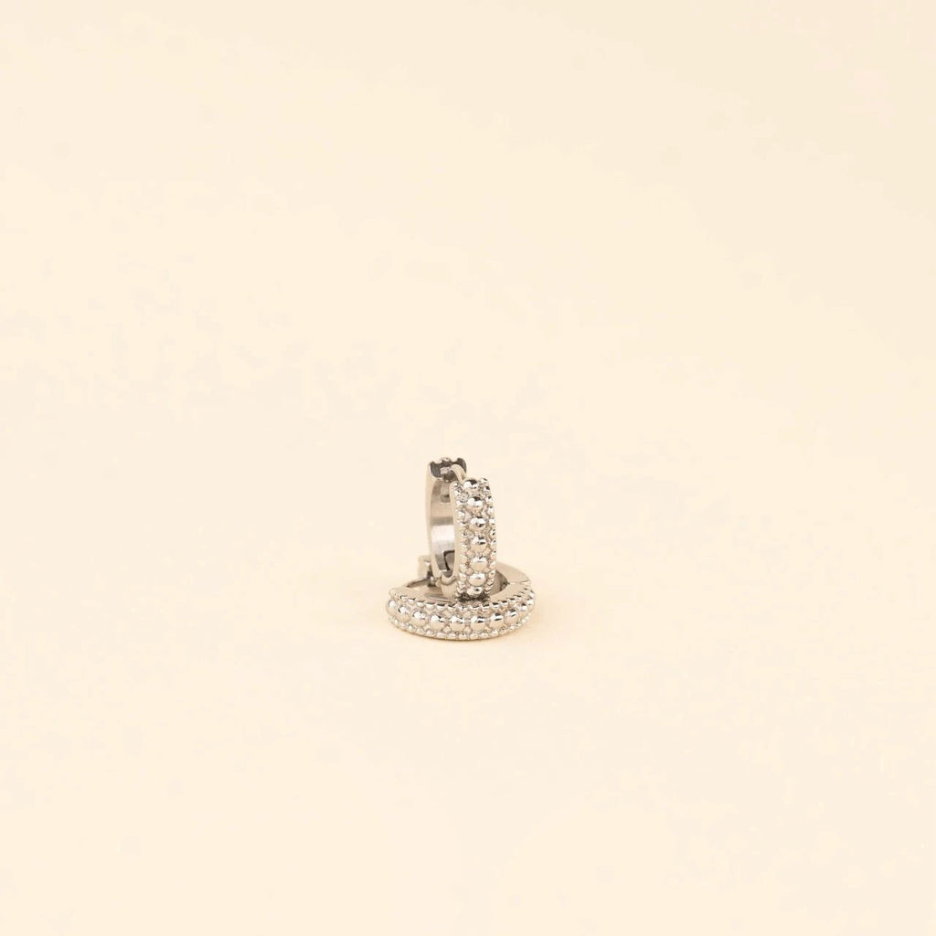 Dotted Chunky Huggie Hoop Earrings by Oh Clementine