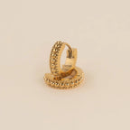 Dotted Chunky Huggie Hoop Earrings by Oh Clementine