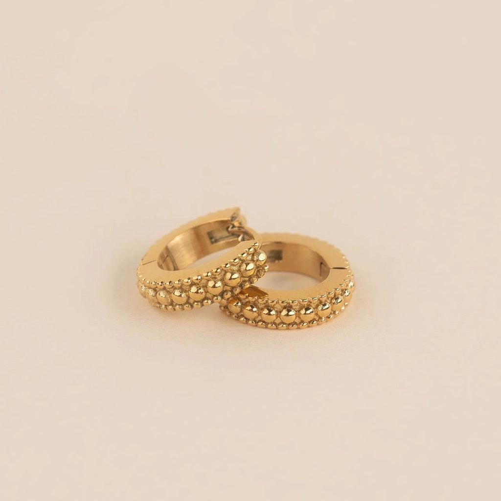 Dotted Chunky Huggie Hoop Earrings by Oh Clementine