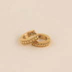 Dotted Chunky Huggie Hoop Earrings by Oh Clementine
